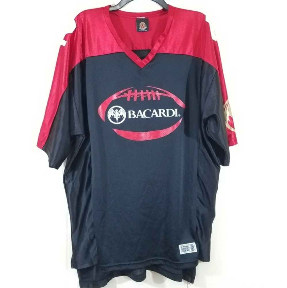 Bacardi Rum Men's Football Jersey black and red size extra large XL